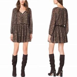 Michael Kors | Python Snake Peasant Dress XXS